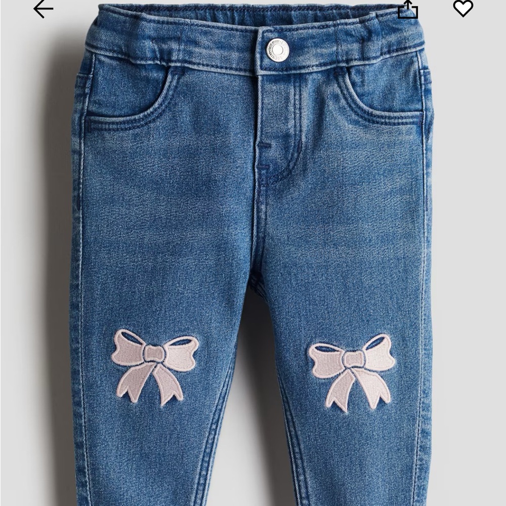 H&M Blue Denim Kids Jeans with Bow Accents